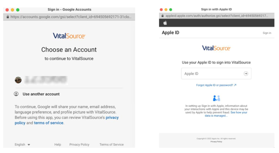 sign in with apple and google options example