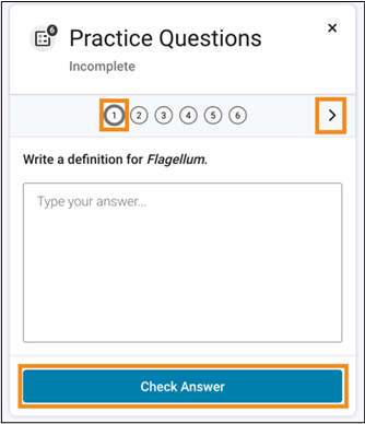 Practice questions scrolling bar