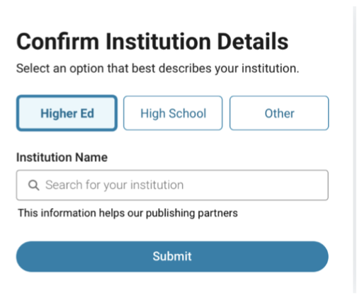 confirm institution details example