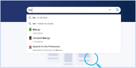Bookshelf Search Bar Displayed