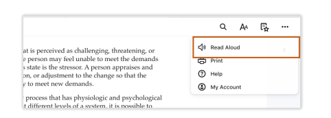 Begin reading out loud from PC, Mac or Browser menu