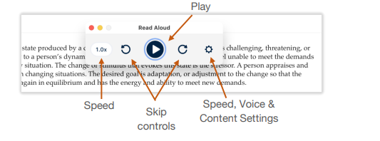 Start your reading out loud button