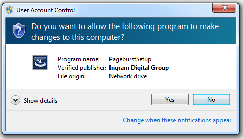 Pageburst permission to install screen