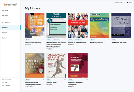 Bookshelf's my library screen